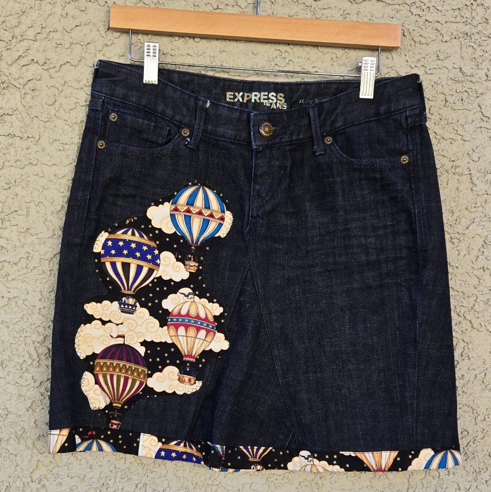 Custom Patchwork One Of A Kind Express Denim Mini Skirt